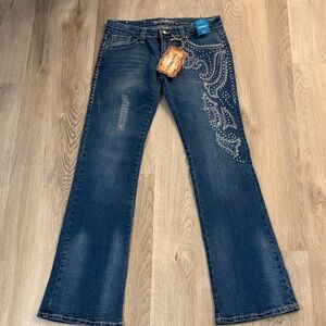 NWT Trinity Ranch by Montana West embellished bootcut jeans size 13/33 western